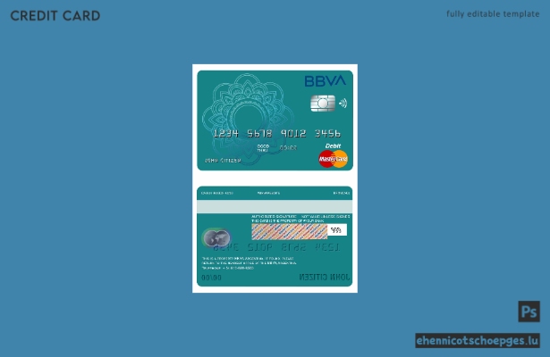 Argentinische BBVA Bank Mastercard Debit-Beispielvorschau